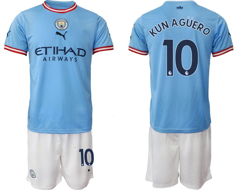 Men 2022-2023 Club Manchester City home blue #10 Soccer Jerseys